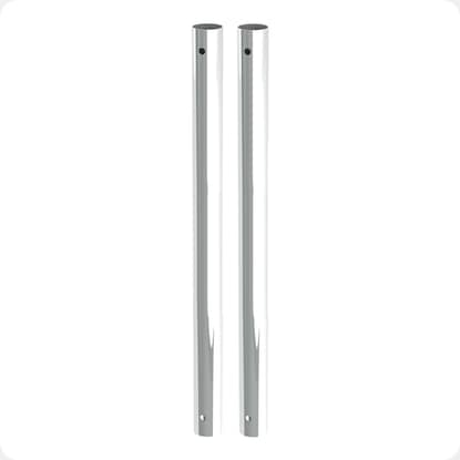 A pair of UNICOL's chrome columns for ceiling suspension