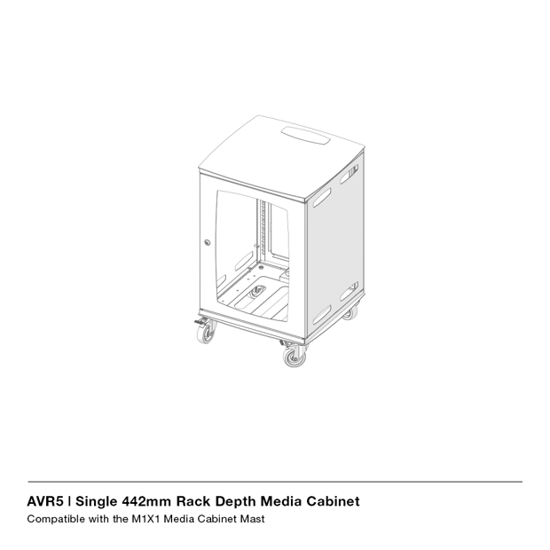 UNICOL | Single 442mm Rack Depth AV Media Cabinet